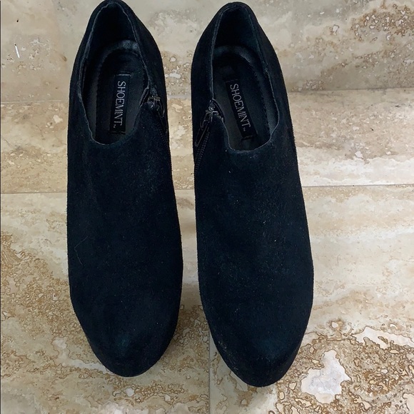 Black suede platform booties - Picture 2 of 7